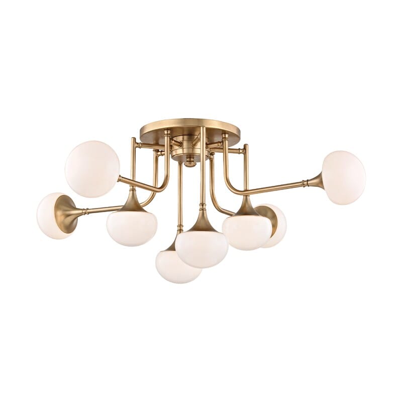 Fleming 8-Light Ceiling Light in Aged Bra