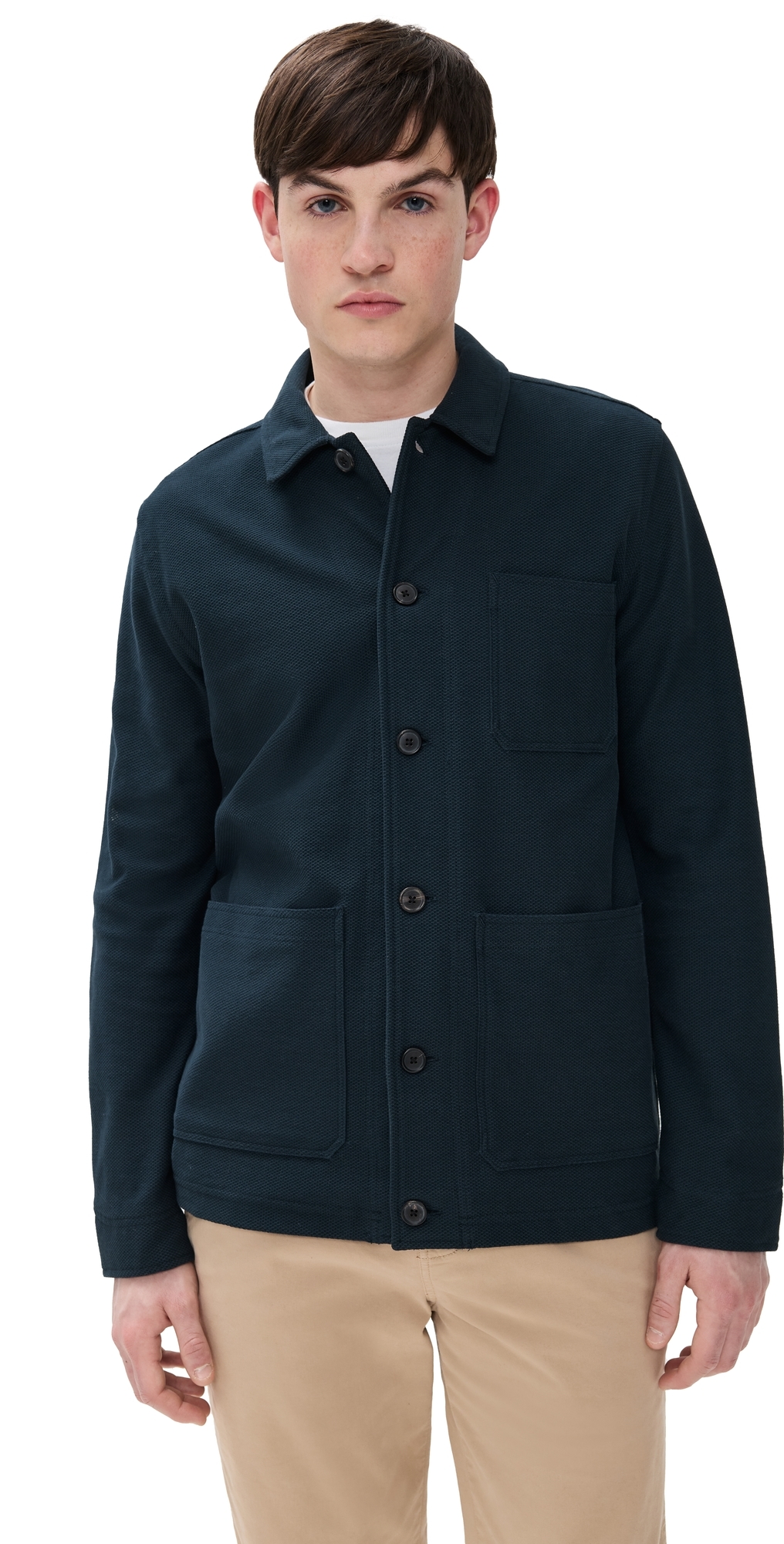 Billy Reid Pique Chore Jacket Carbon Blue