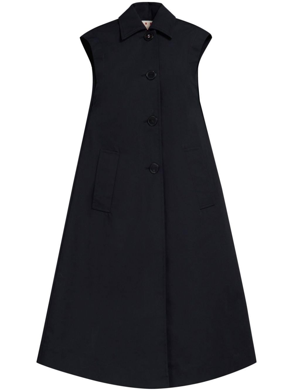 Double-breasted cotton waistcoat - Black