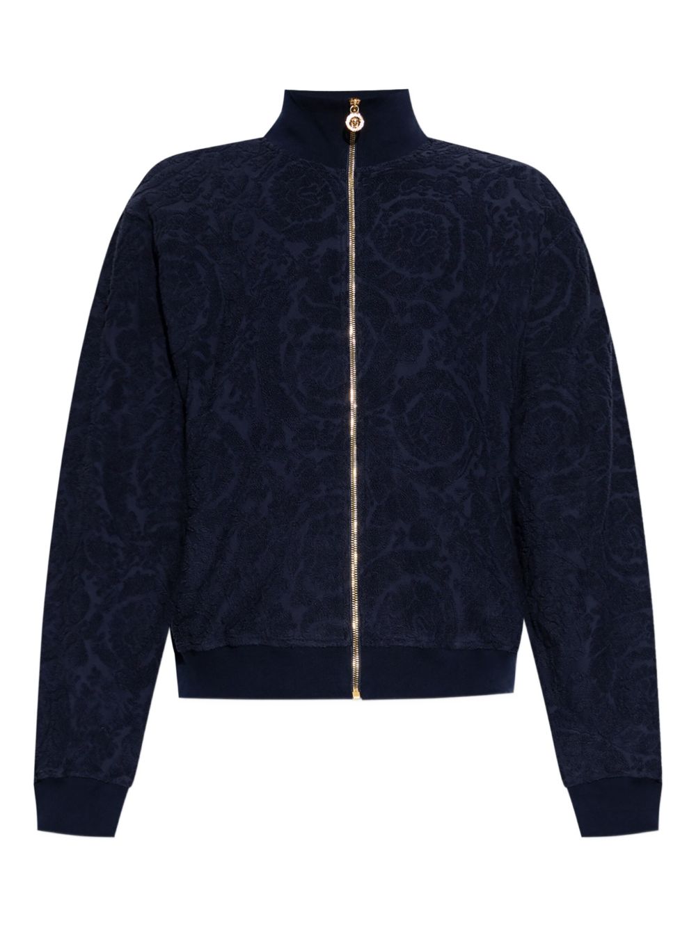 Barocco-jacquard zip-up jacket - Blue