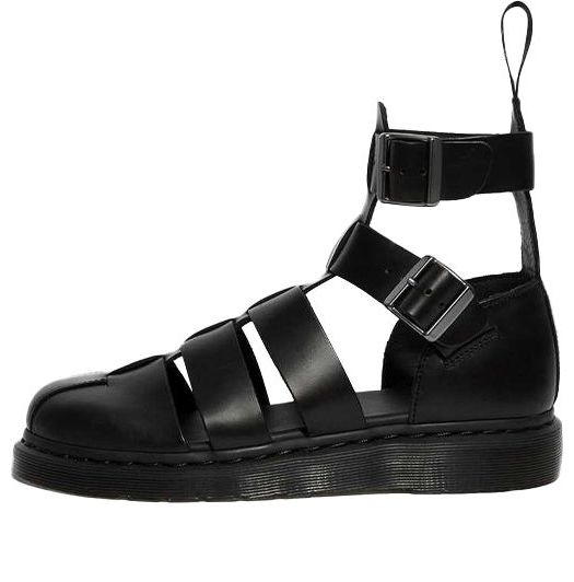 Geraldo Leather Gladiator Sandals Black