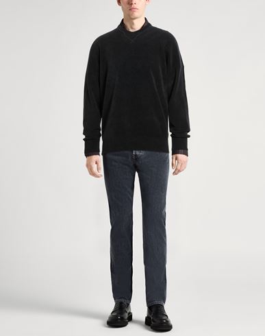 Man Sweater Black Size 40 Cotton, Virgin Wool
