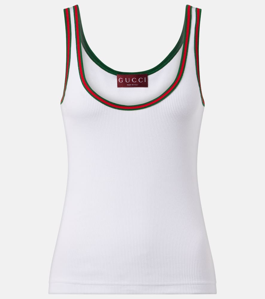 Gucci Ribbed-knit cotton tank top