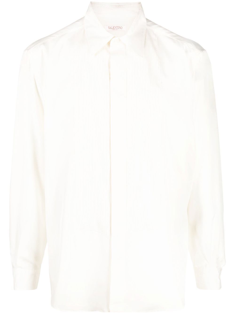Long-sleeve button-fastening shirt - White