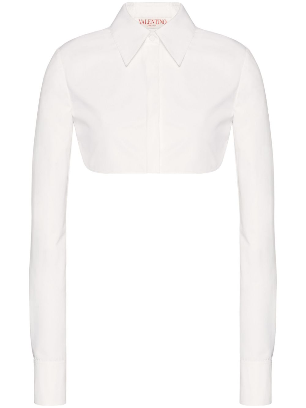 Compact Popeline cropped shirt - White