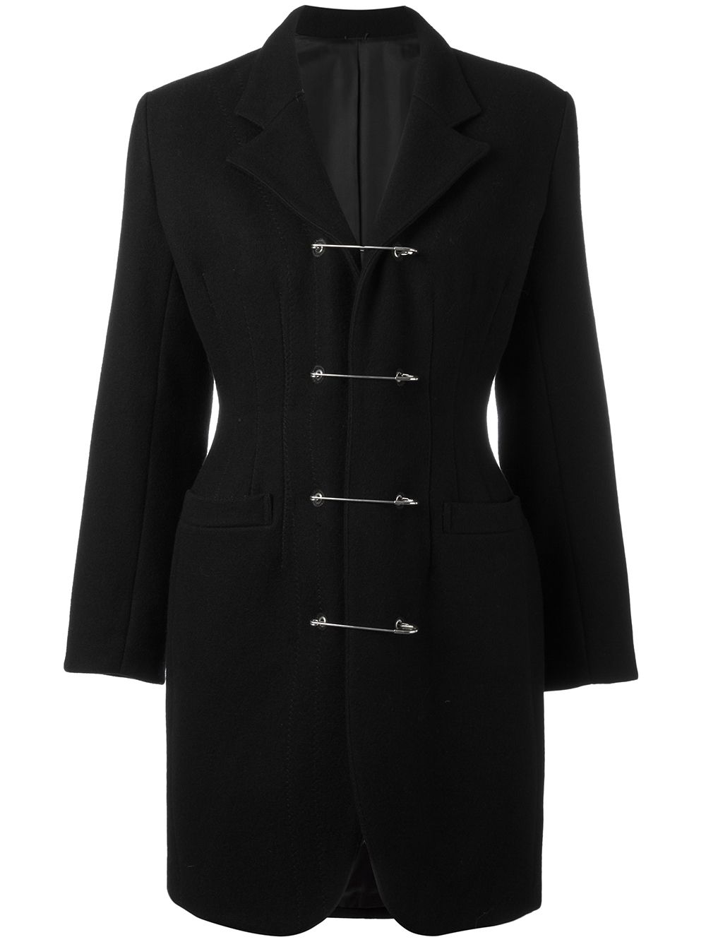 Safety pin coat - Black