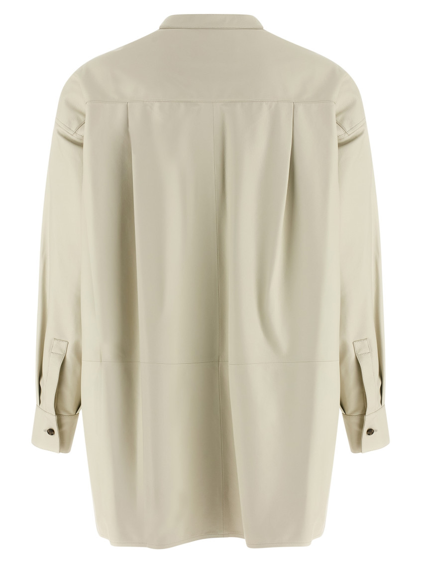 Leather Shirt Shirt And Blouse White