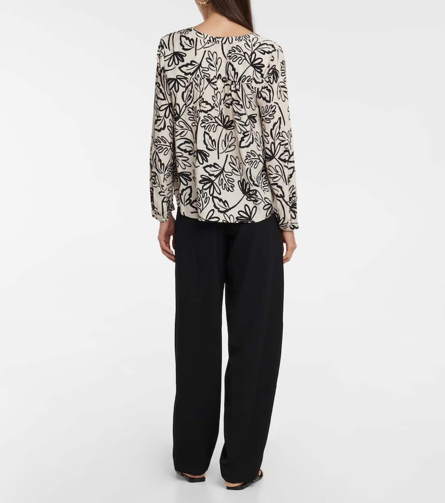 Printed crêpe blouse