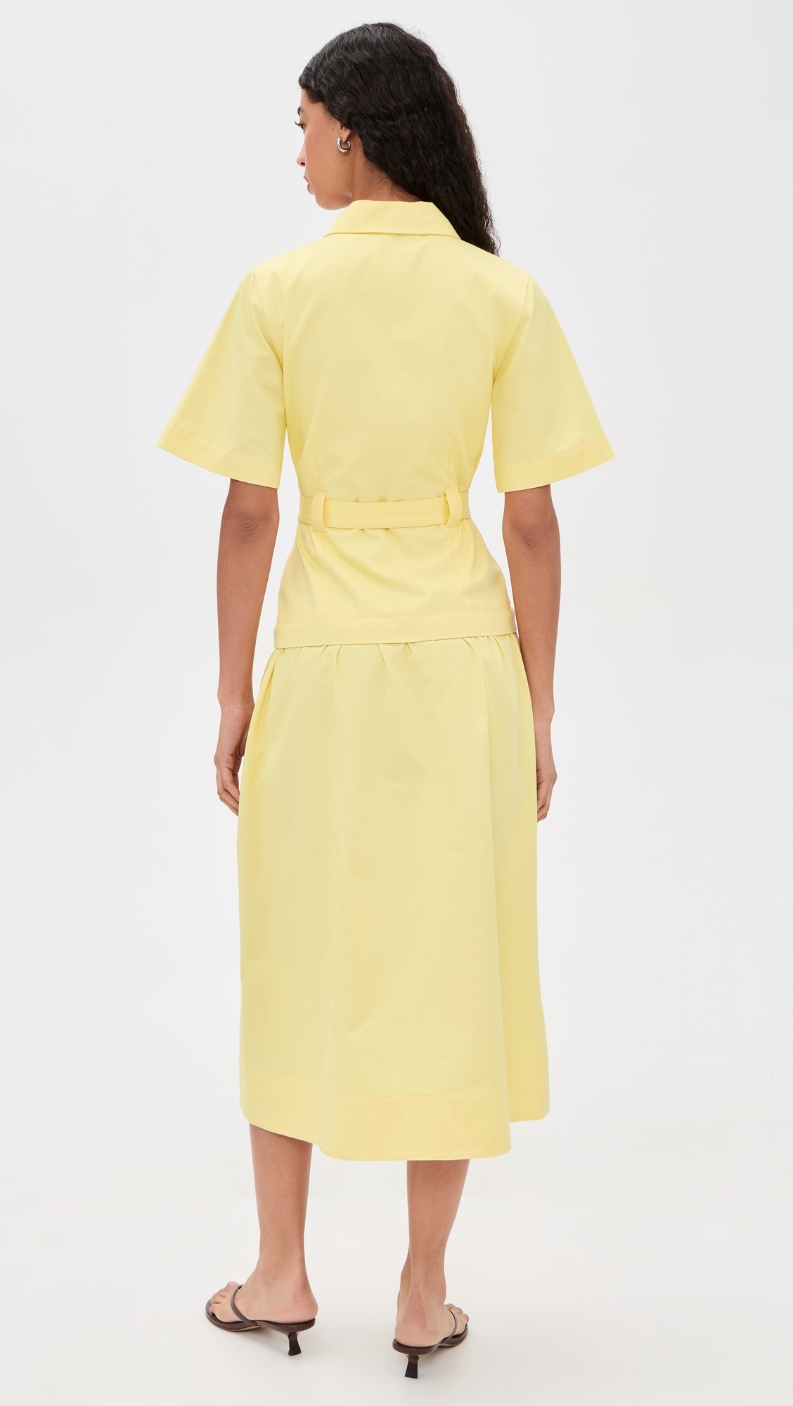 Pearl Belted Dress Butter Yellow