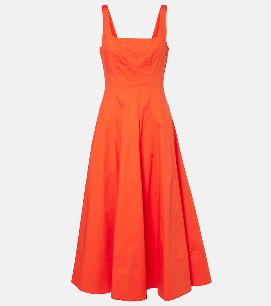 Wells cotton poplin midi dress