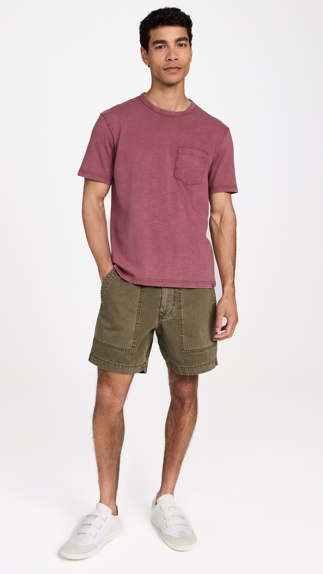 Sunwashed Pocket Tee Plum Wine