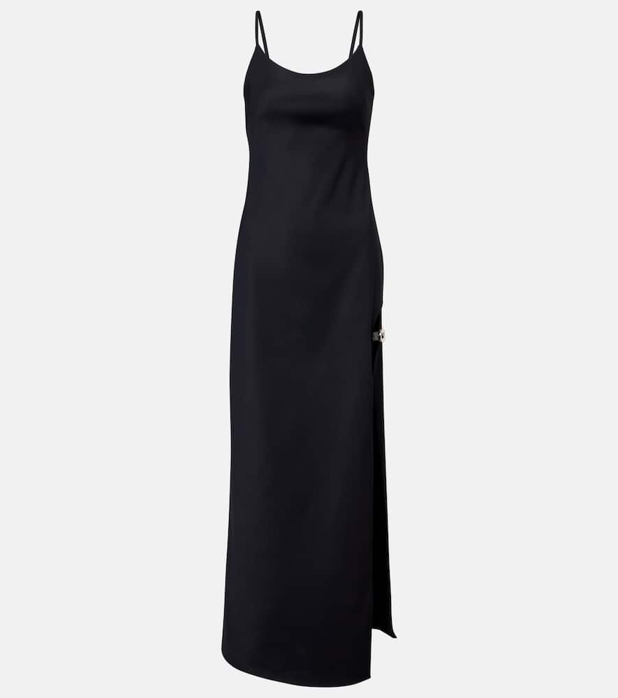 Garter cotton-blend jersey maxi dress