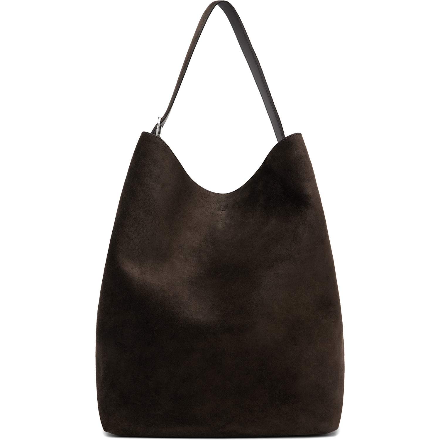 Brown Belted Suede Tote