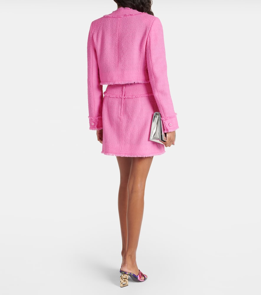 Raschel cropped wool-blend tweed jacket