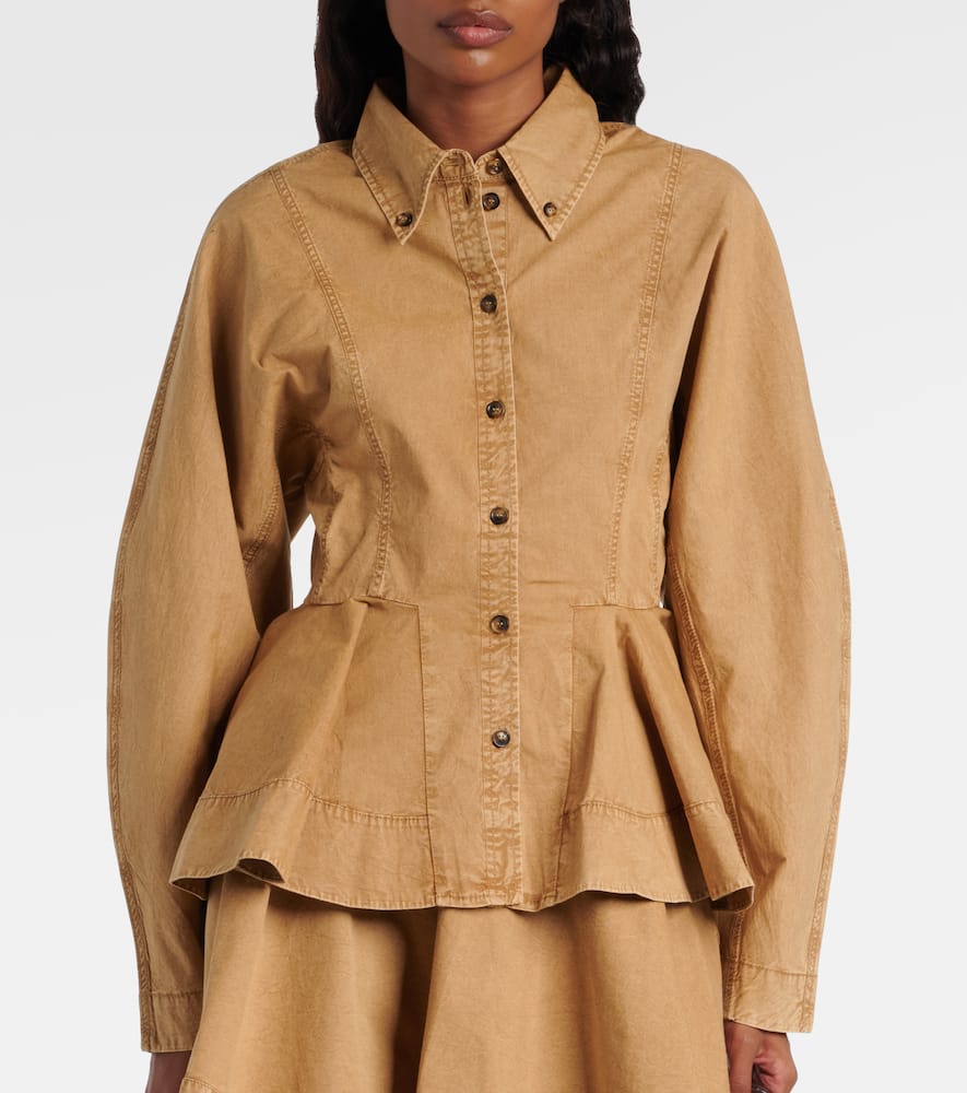 Peplum cotton-blend shirt