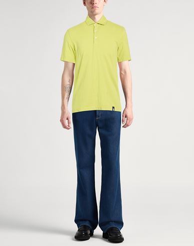 Man Polo shirt Lime green Size L Cotton