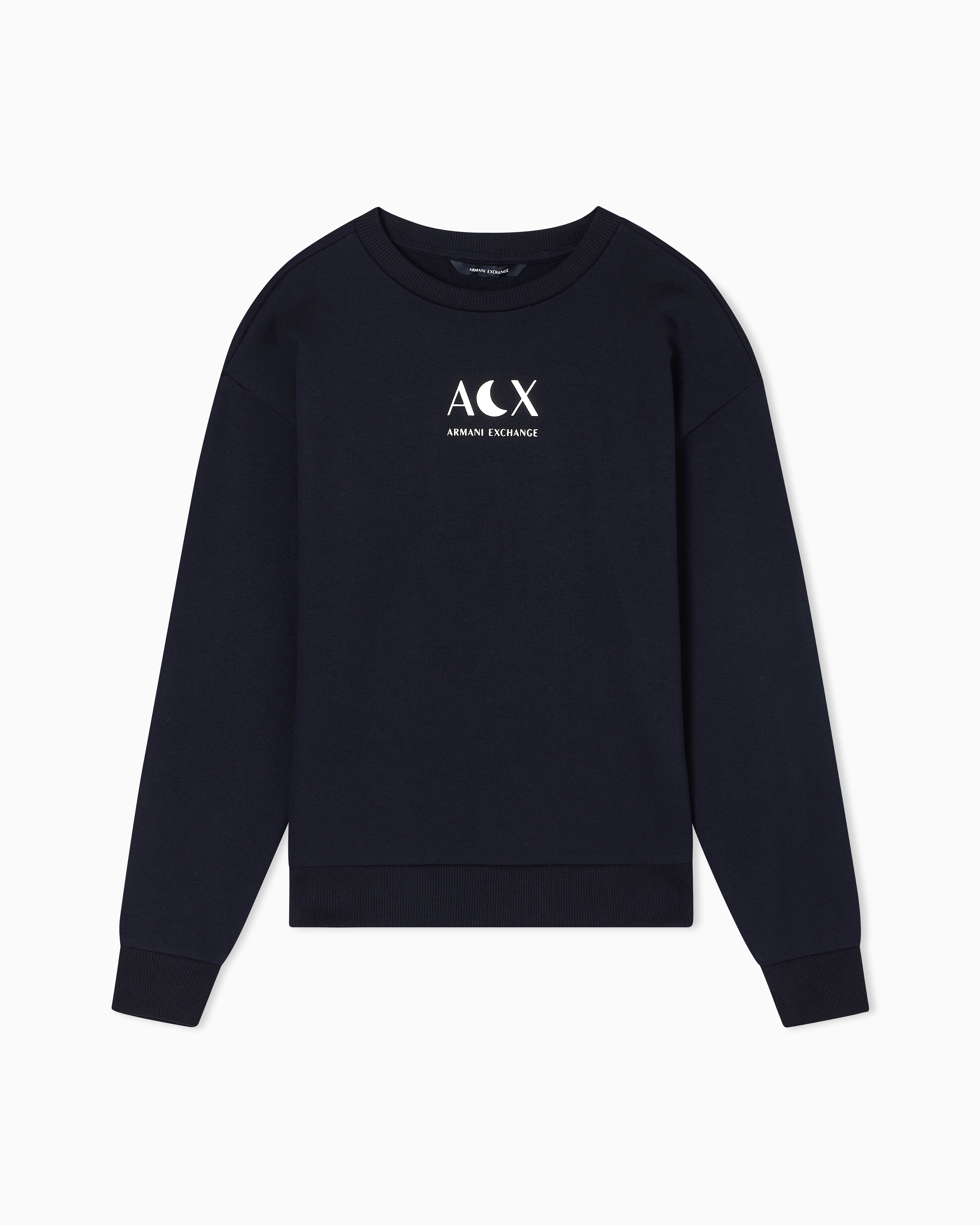 Solid color French Terry cotton crew neck sweatshirt