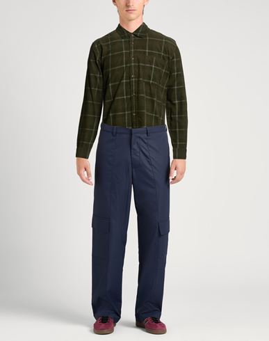 Man Shirt Dark green Size M Cotton