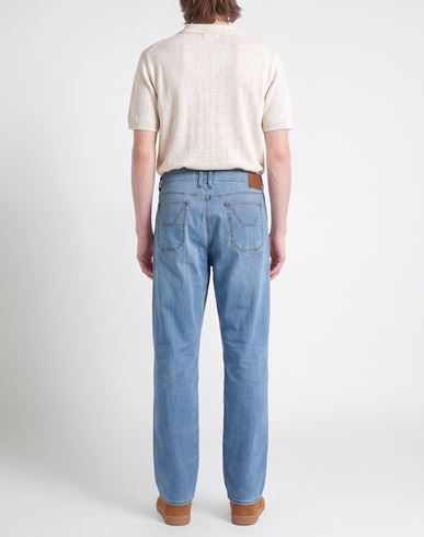 Man Jeans Blue Size 42 Cotton, Elastane