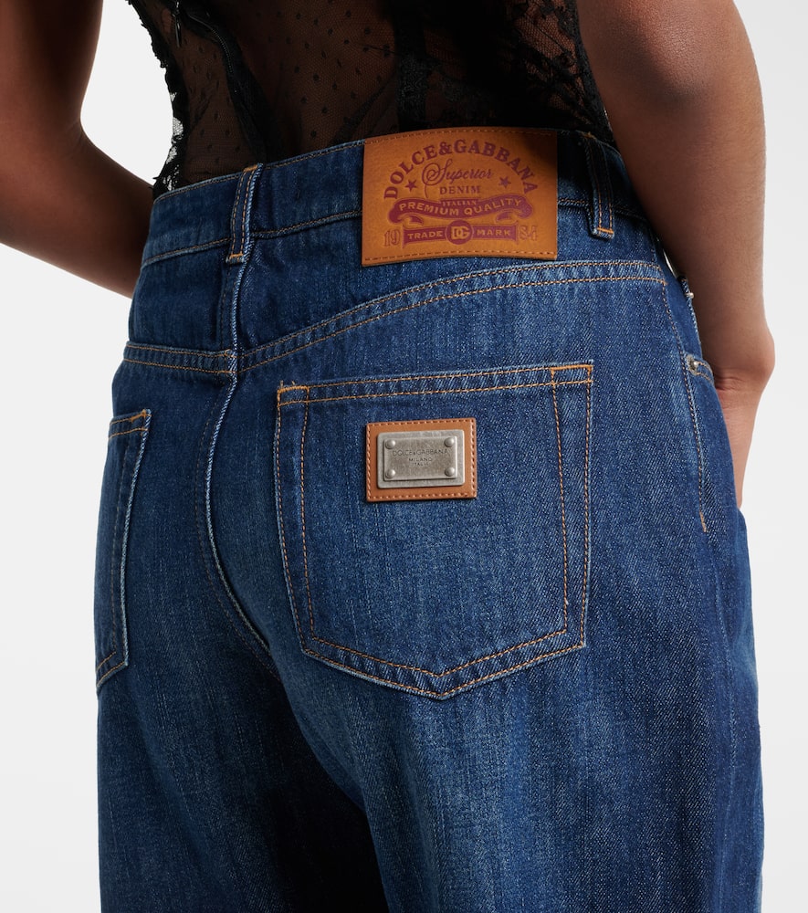 Mid-rise flared jeans