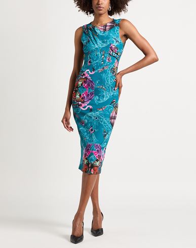 Woman Midi dress Emerald green Size 10 Polyester, Elastane