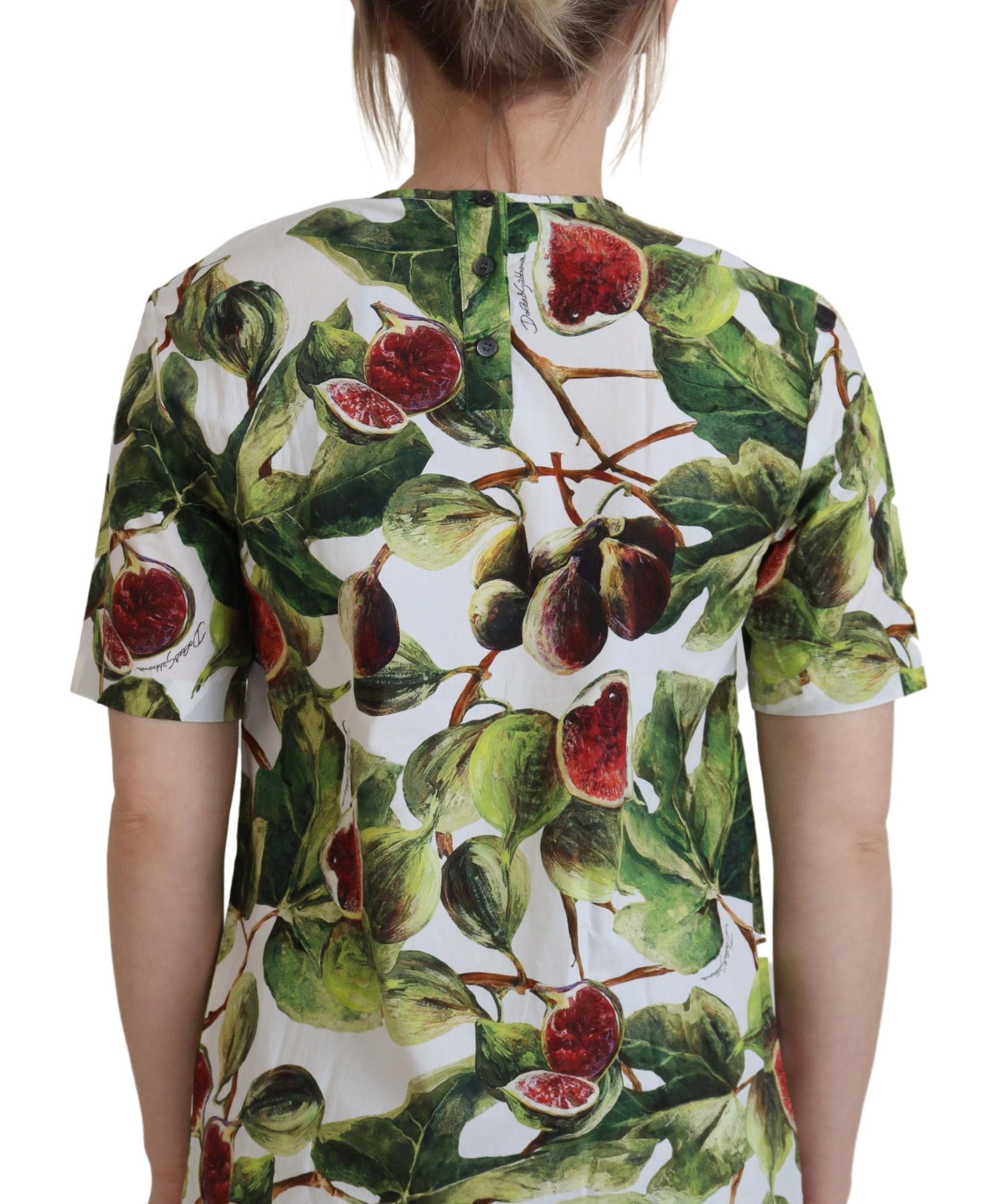 Figs Fruit Print Cotton T-Shirt — Multicolor