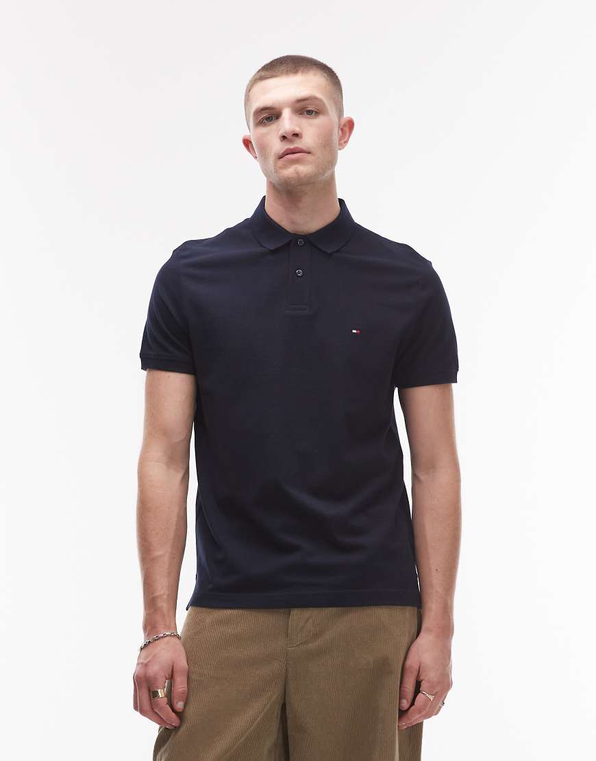 Contrast collar polo shirt in navy