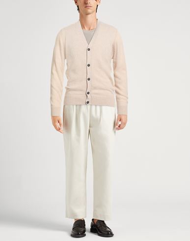 Man Cardigan Beige Size L Wool, Polyamide