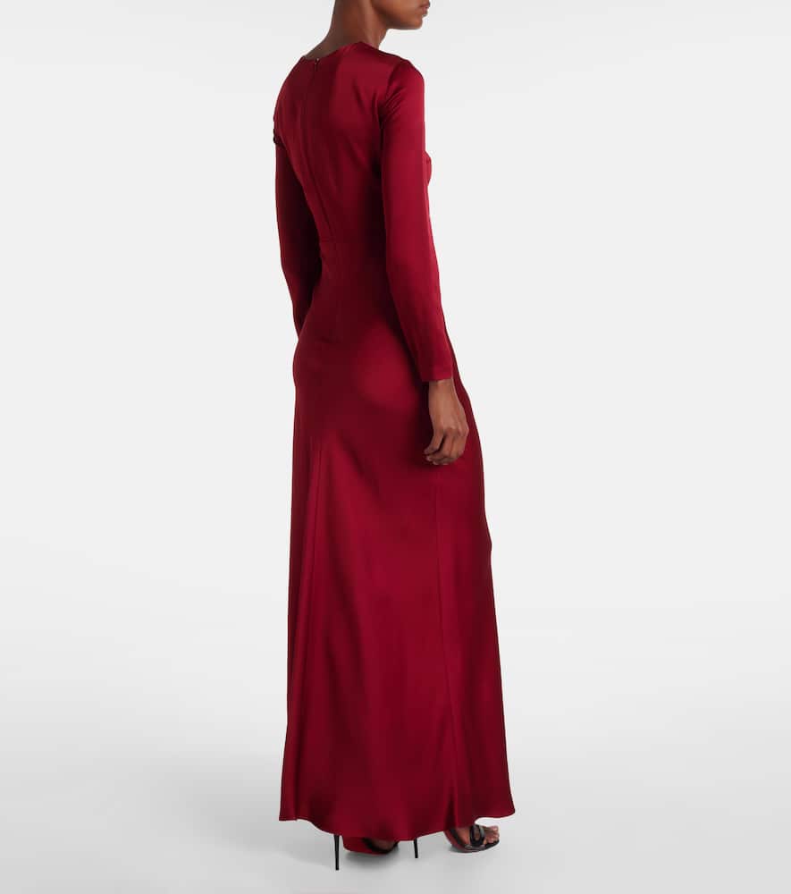 Bird satin maxi dress