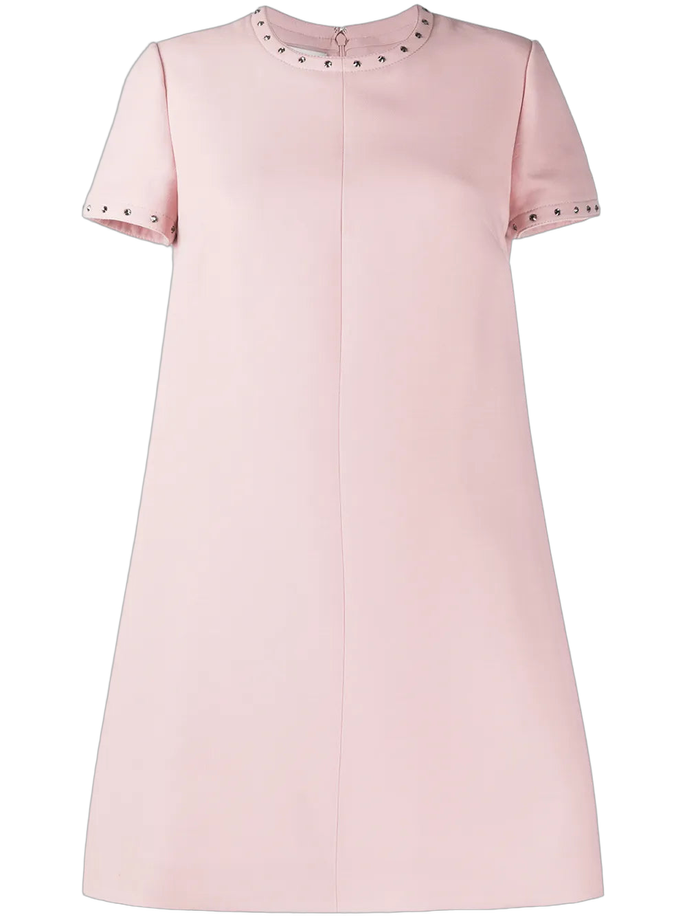 Embellished Trim Flared Dress — Pink