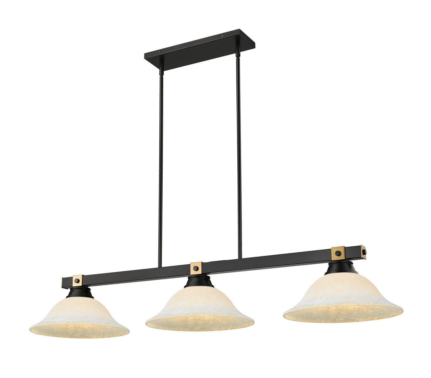 Matte Black Rubbed Brass Billiard from the Bronte Collection