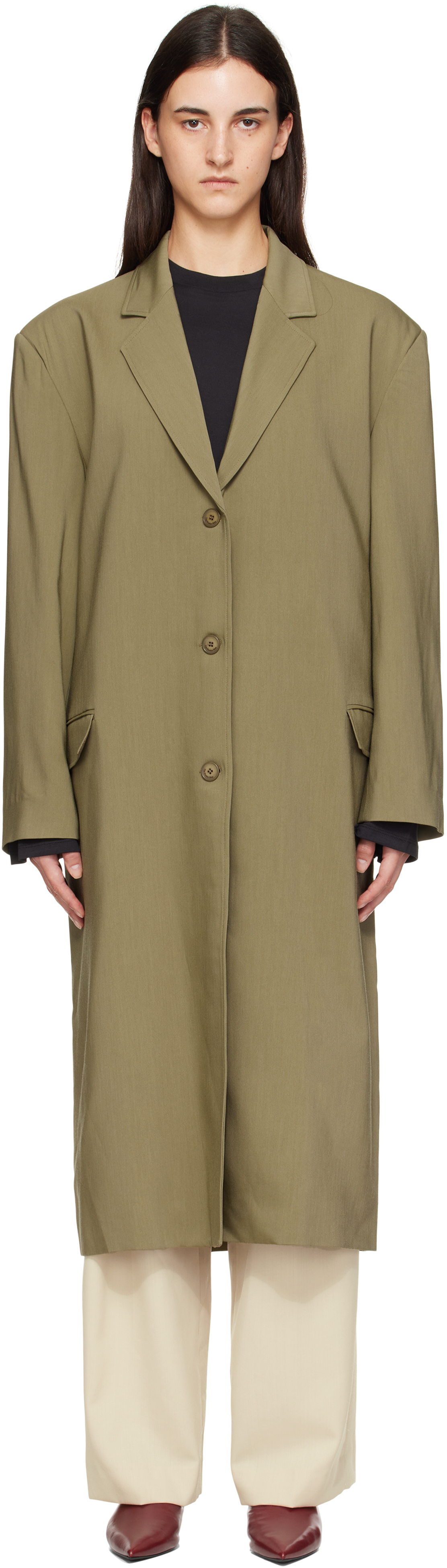 Khaki Tribeca Long Coat