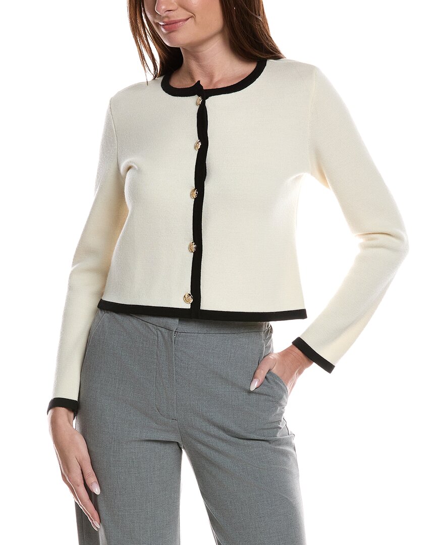 Tipped Merino Wool Cropped Jacket
