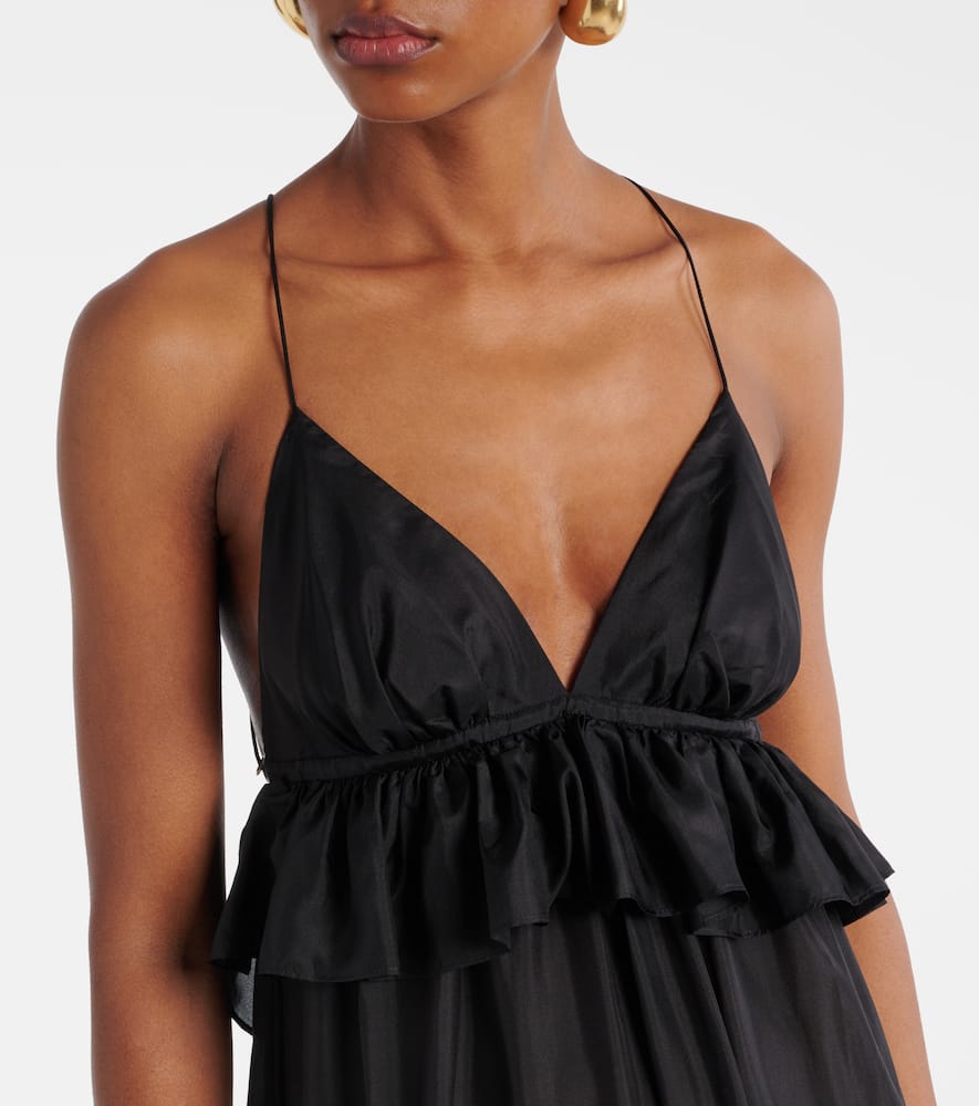 Rhiannon paisley ruffled silk maxi dress