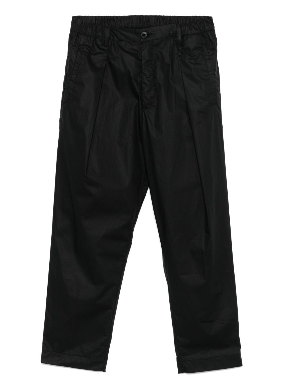 Pleated turn-up trousers - Black