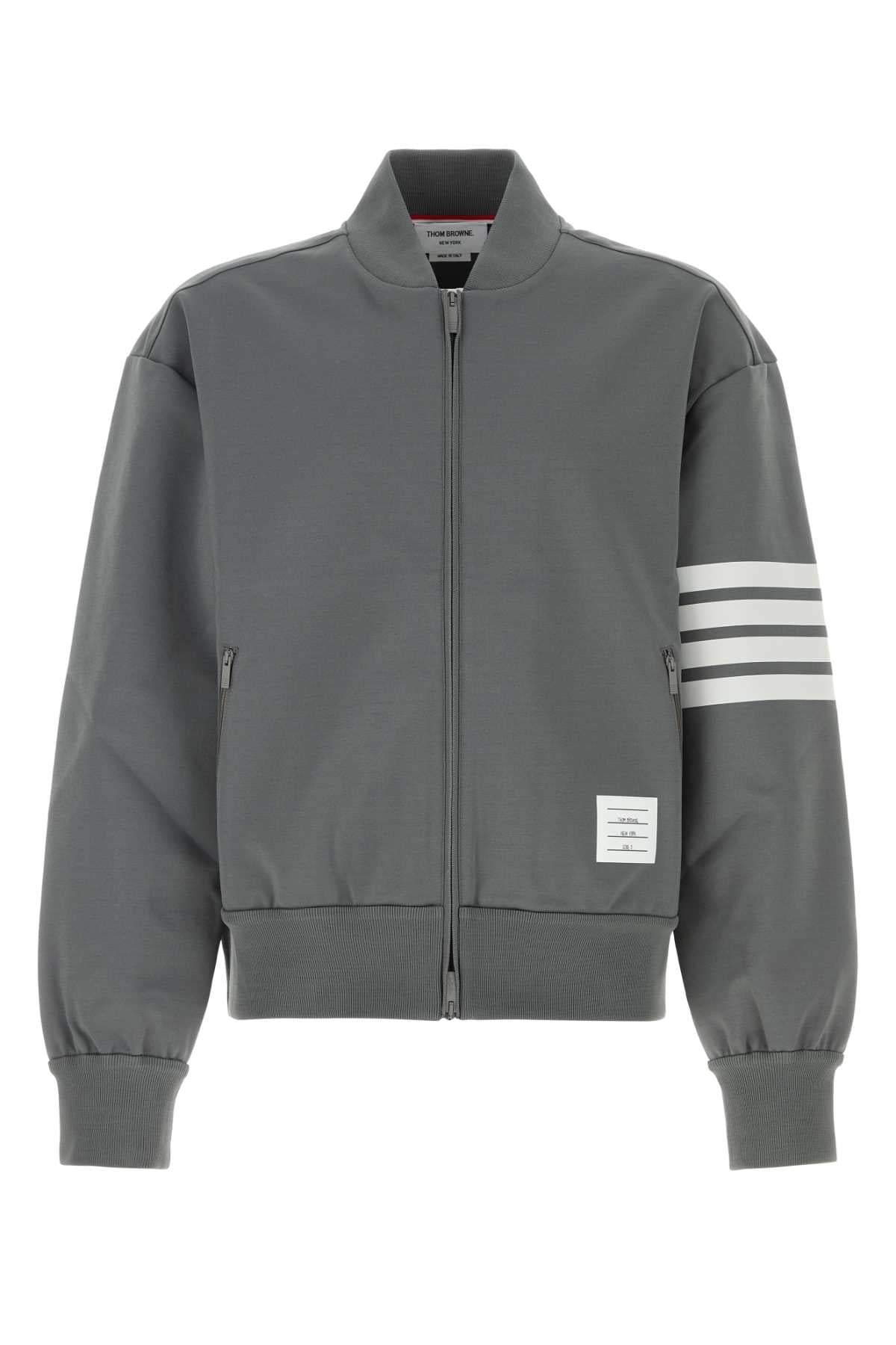 Striped Track Jacket Jacket — Gray