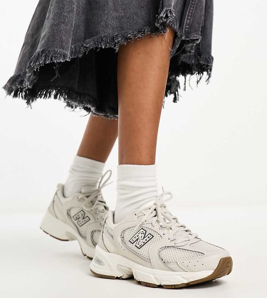 530 sneakers in beige and leopard print-Neutral