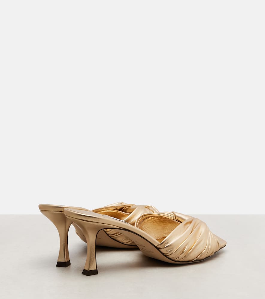 Skye metallic leather mules