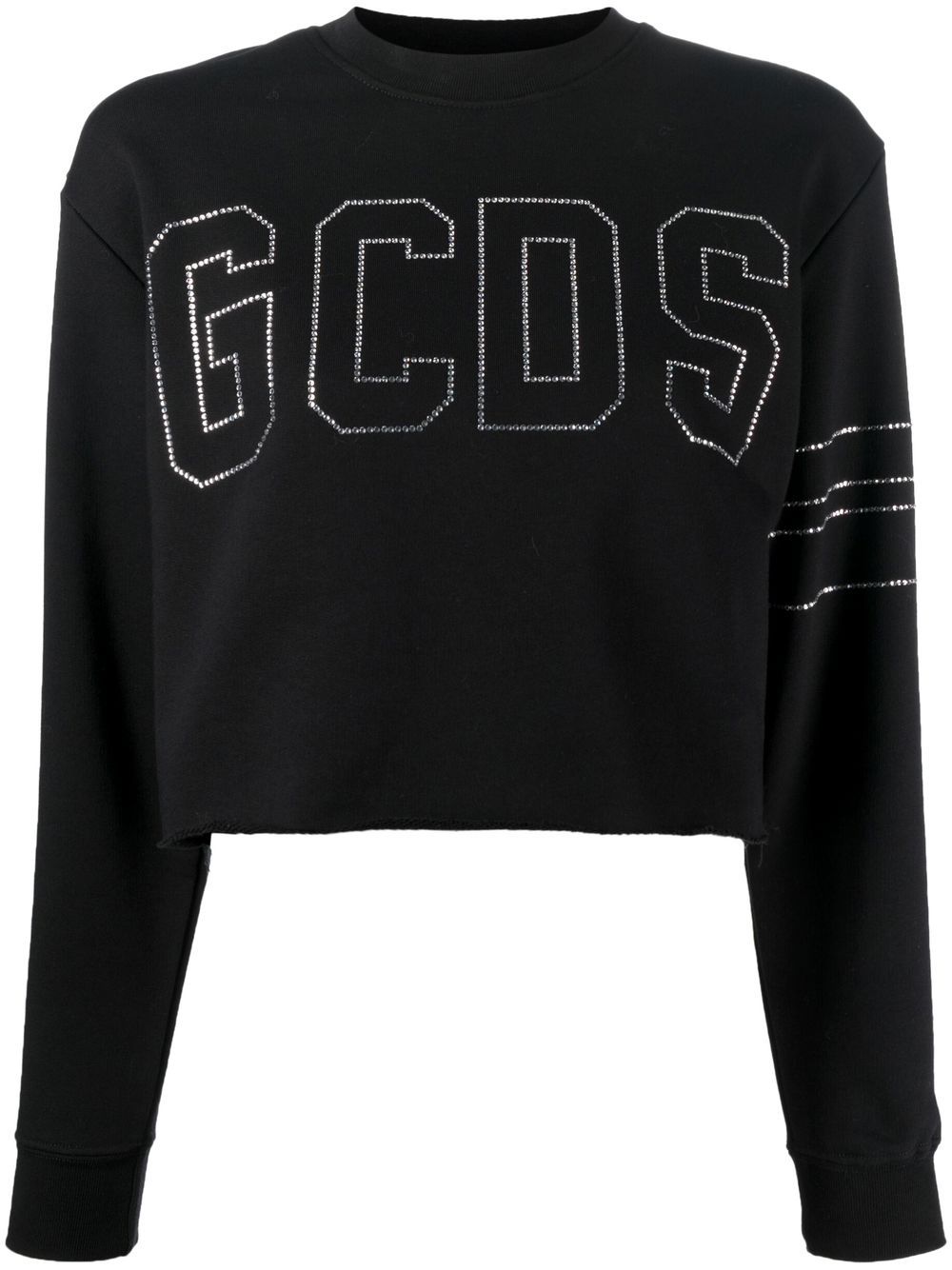 Studded-logo cropped sweatshirt - Black