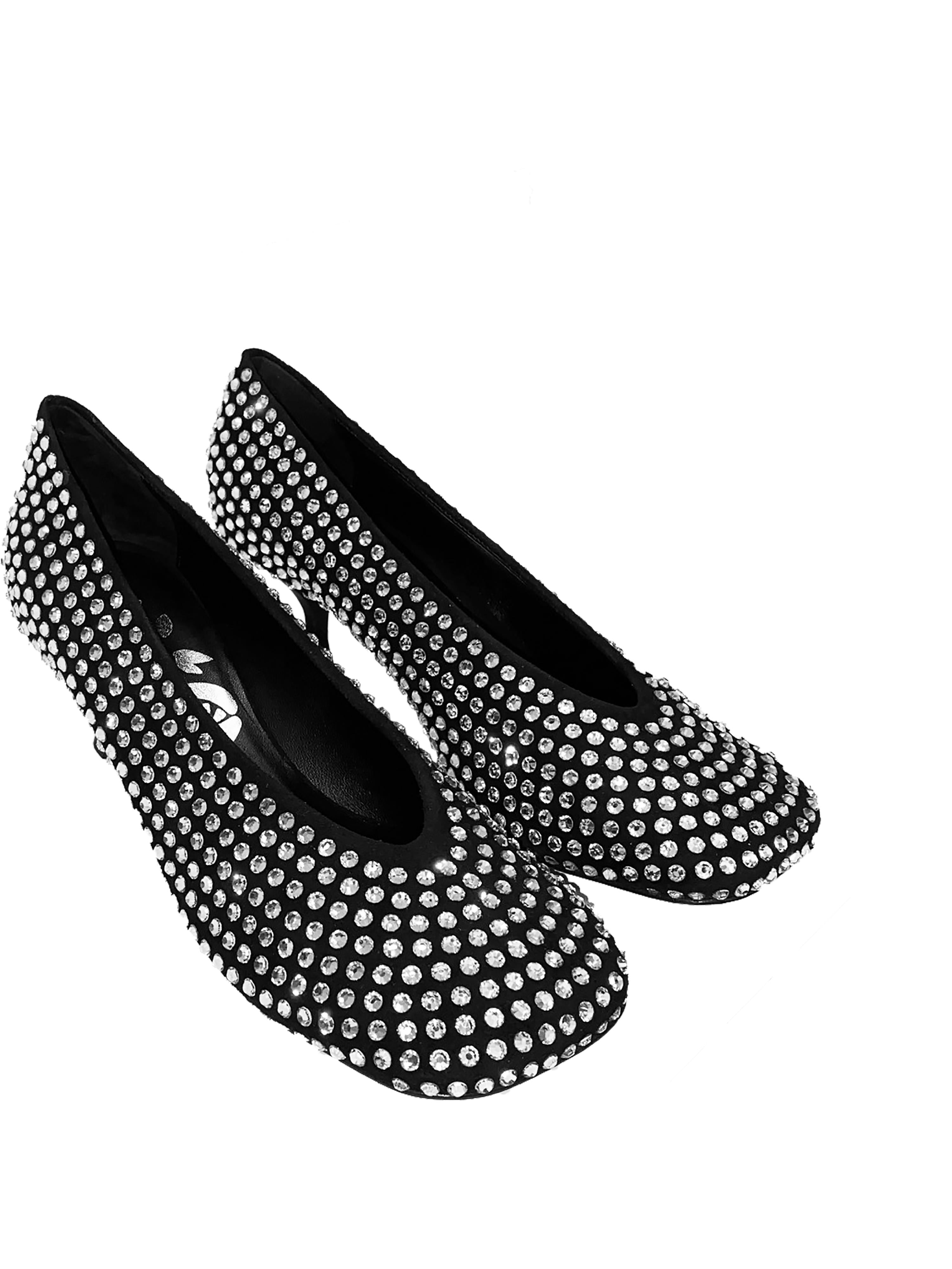 La Rose Pumps Silber Kristall Schwarz
