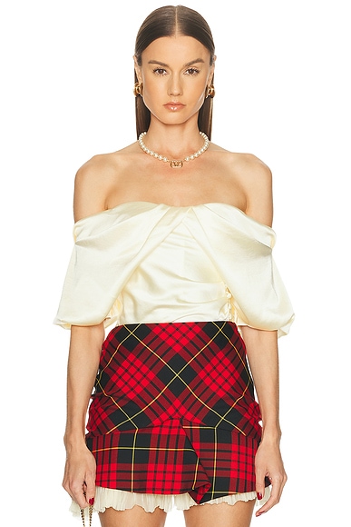 McQueen Off Shoulder Top in Gesso - Yellow. 38 also