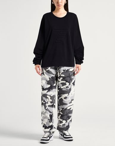 Woman Sweatshirt Black Size XL Cotton, Elastane