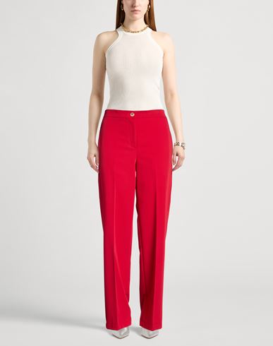 Woman Pants Red Size S Polyester, Viscose, Elastane