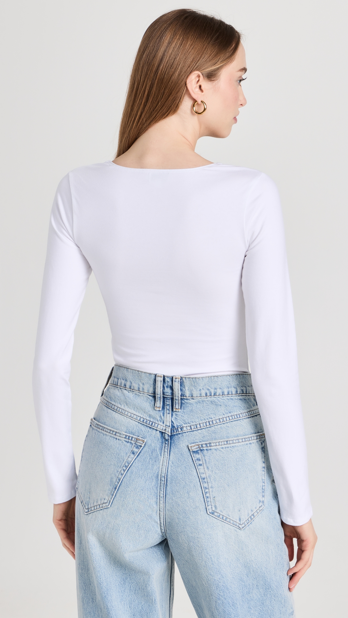 Ambitionist 여성 Weekender Deep V Thong Bodysuit White