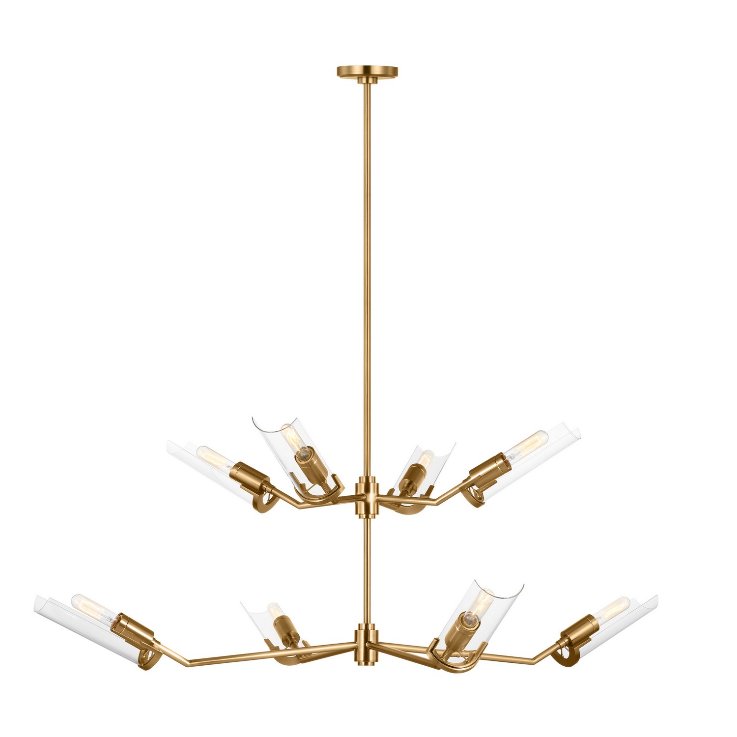 Burnished Brass Eight Light Chandelier from the Mezzo Collection