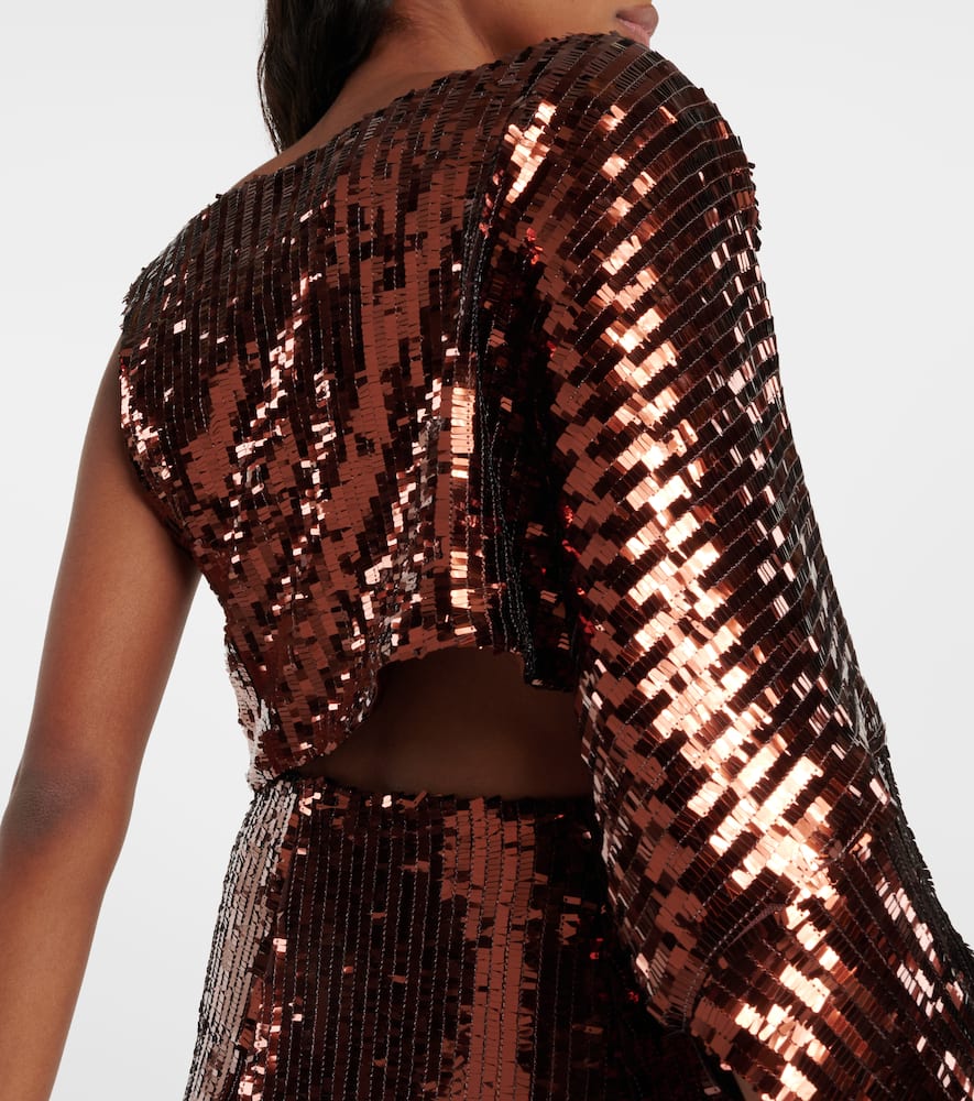 Eric sequined one-shoulder top