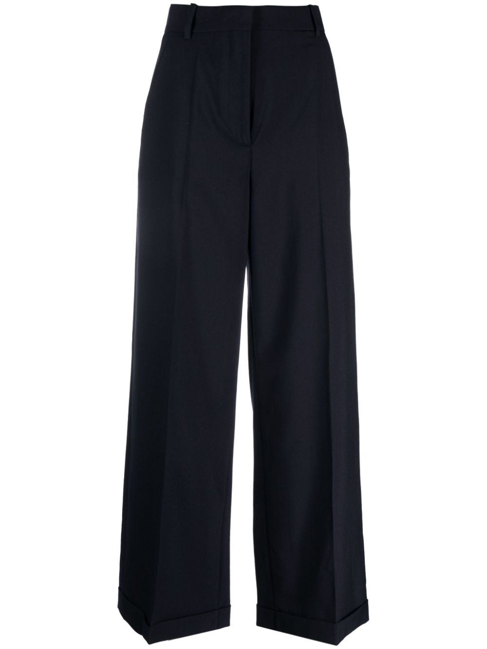 Wide-leg wool trousers - Brown