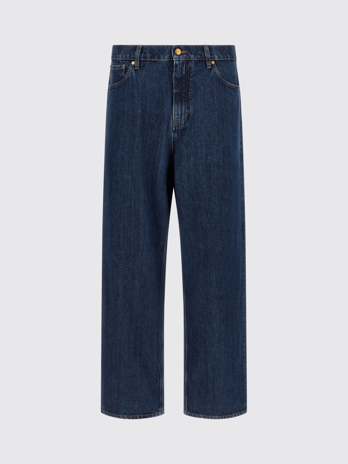 Mid-Rise Wide-Leg Jeans in Cotton Denim