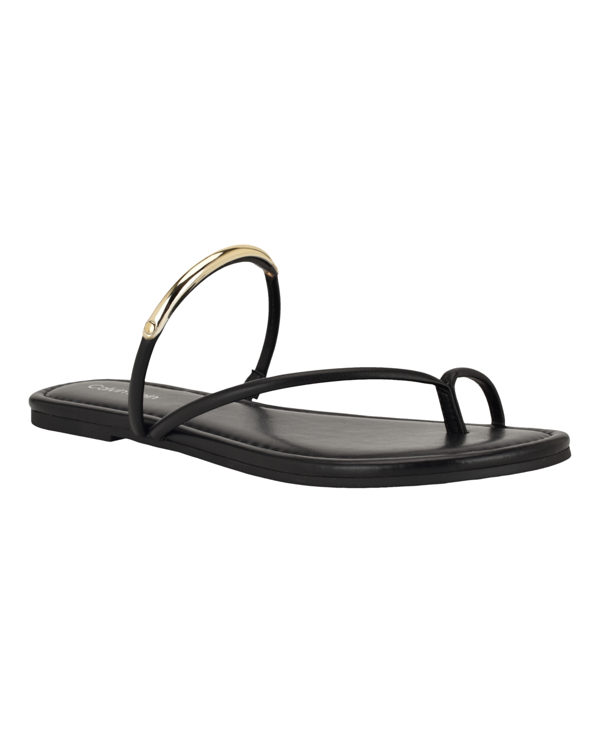Women's Bienna Strappy Ornamented Flat Slip-On Sandals - Black