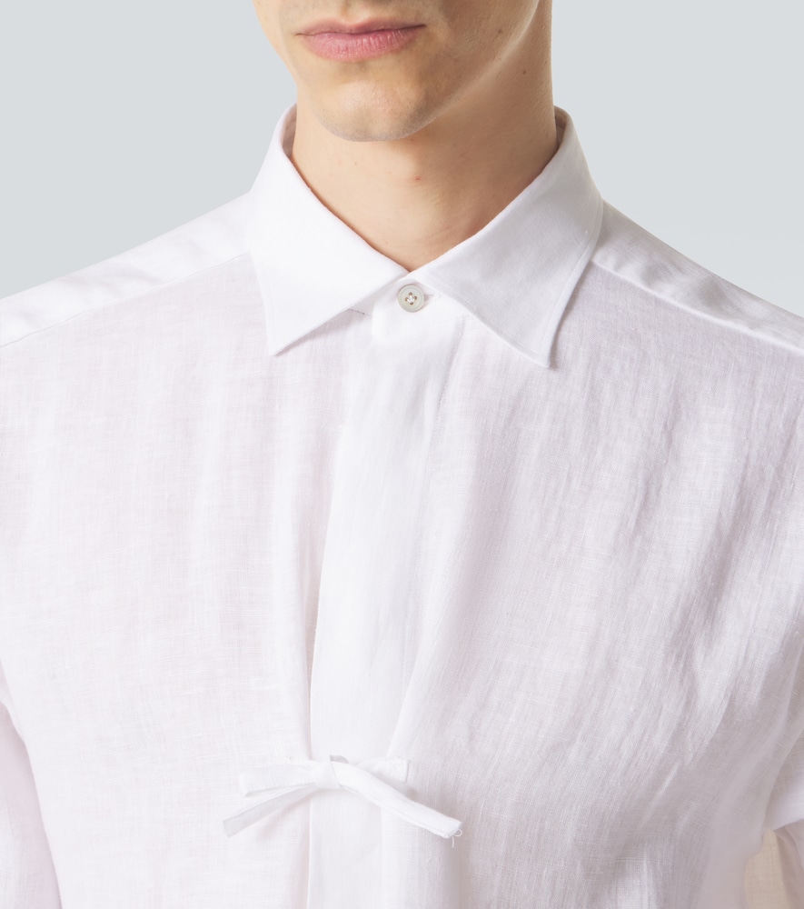 Dorian bow-detail linen shirt